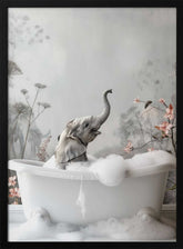 Elephant Bath Bliss Poster