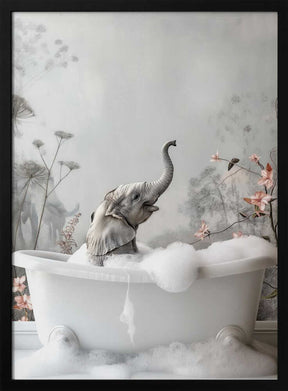 Elephant Bath Bliss Poster