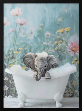 Blue Blossom Bath Poster