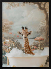 Whimsical Giraffe Soak Poster