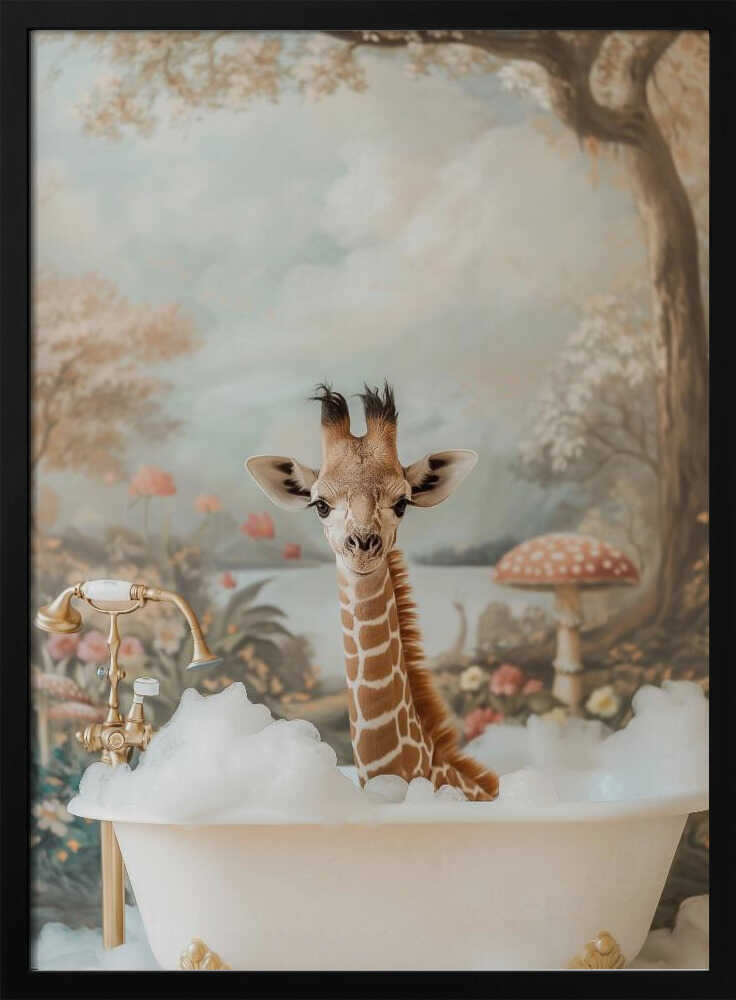 Whimsical Giraffe Soak Poster