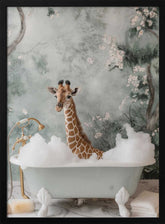 Giraffe Bubble Bliss Poster