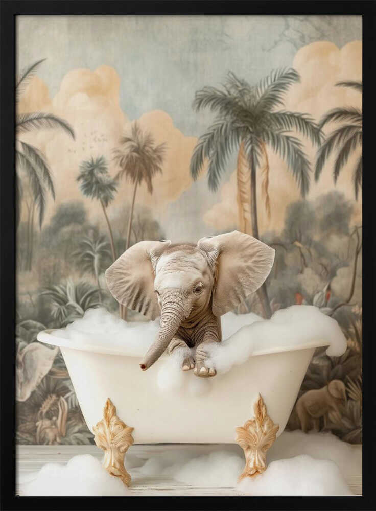 Elephant Bubble Delight Poster