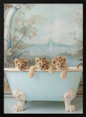 Blue Lagoon Lion Cubs Poster