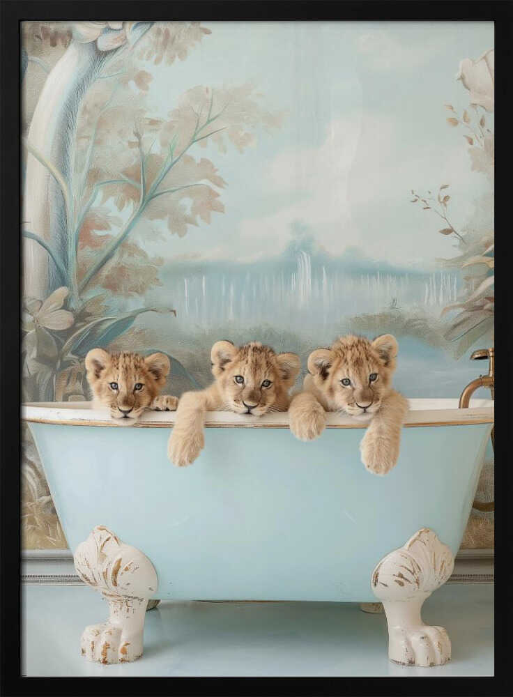 Blue Lagoon Lion Cubs Poster