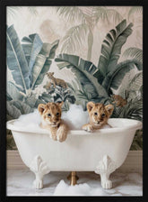 Tropical Lion Bath Poster