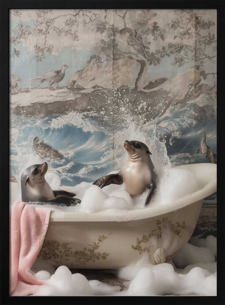 Splashing Seals Poster