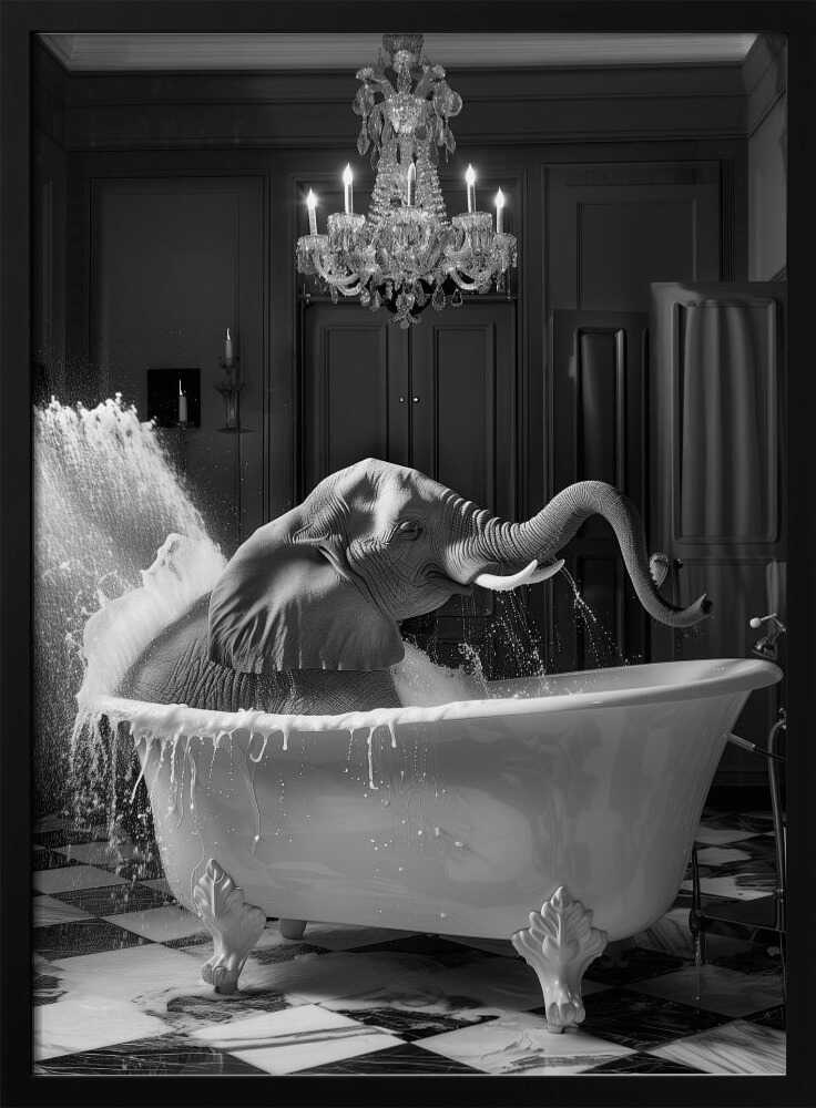 Big Elephant Splash Poster