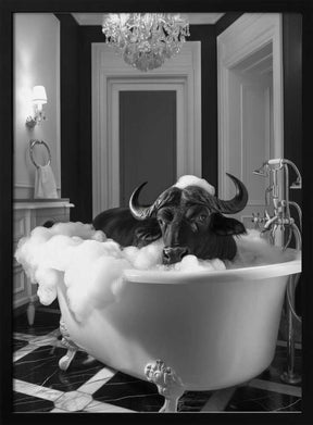 Curious Buffelo In the Tub Poster