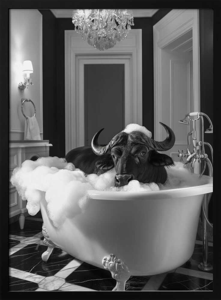 Curious Buffelo In the Tub Poster