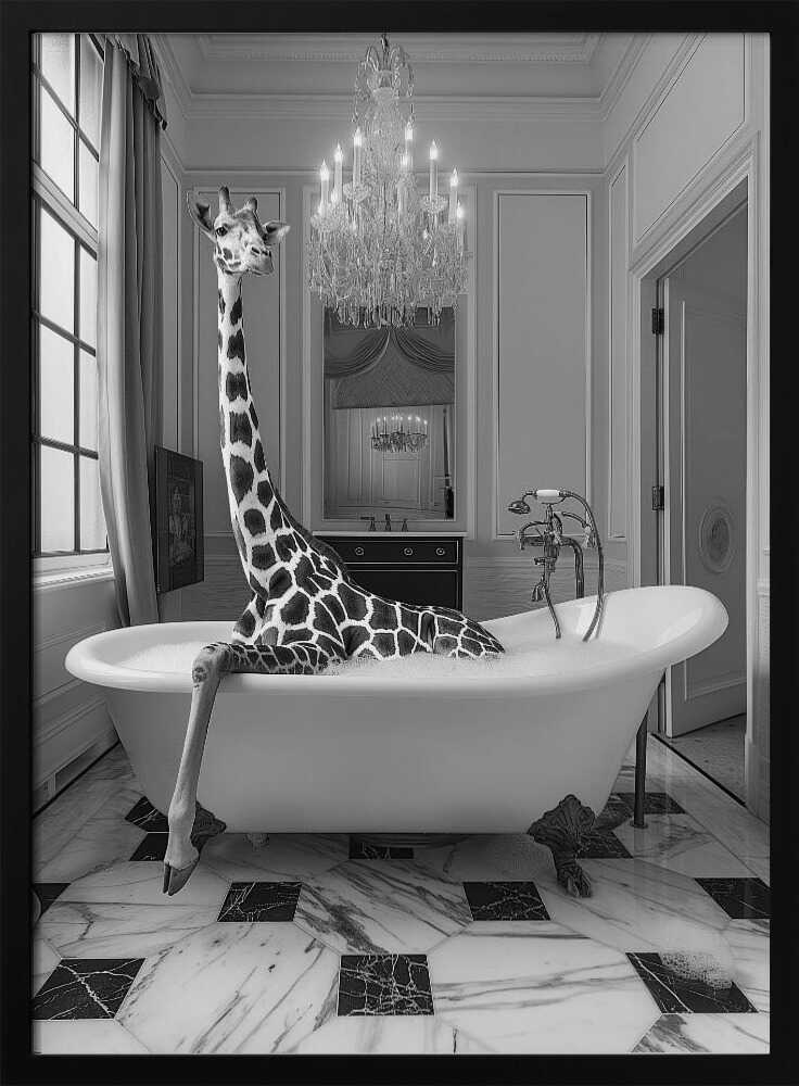 Giraffe Glam Soak Poster