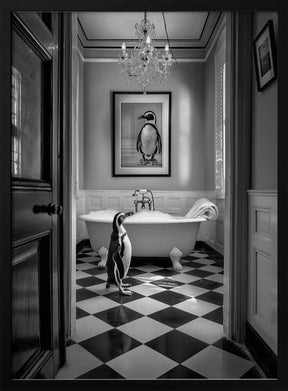 Penguin Bath Time Poster