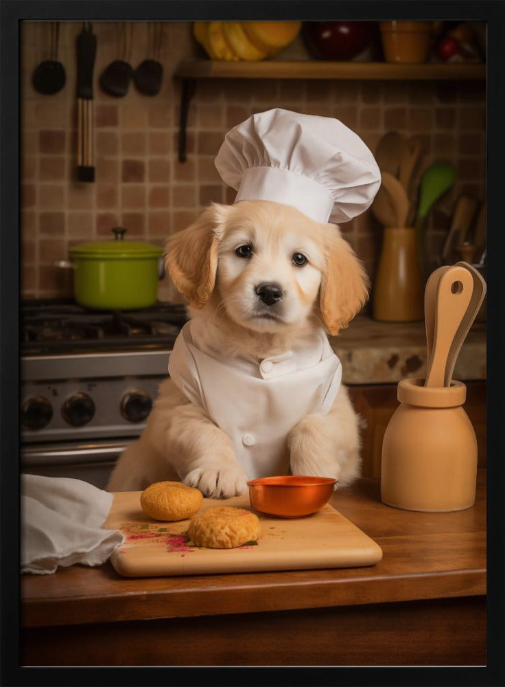 Golden Retriever Puppy Chef Poster