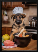 German Shepherd Puppy Chef Poster