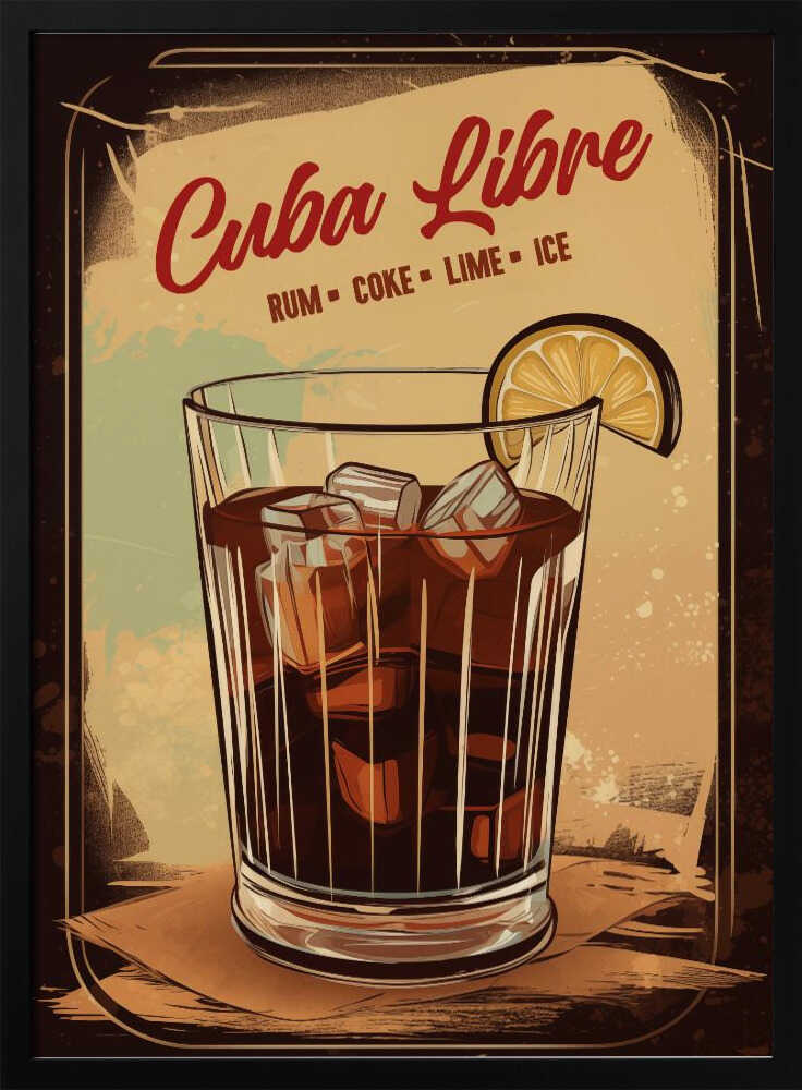 Cuba Libre Cocktail Poster