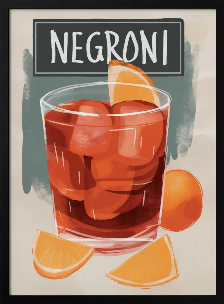 Vibrant Negroni Cocktail Poster