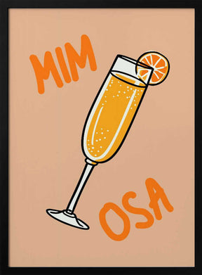 Illustration Of A Mimosa Cocktail Poster