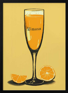 Illustration Of A Mimosa Cocktail Poster