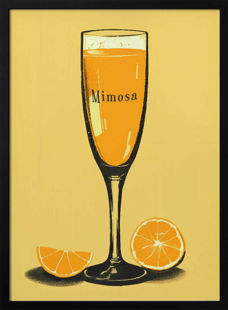 Illustration Of A Mimosa Cocktail Poster