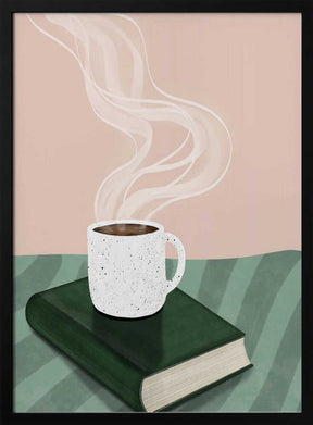 Coffee Cup on a Closed Book Poster