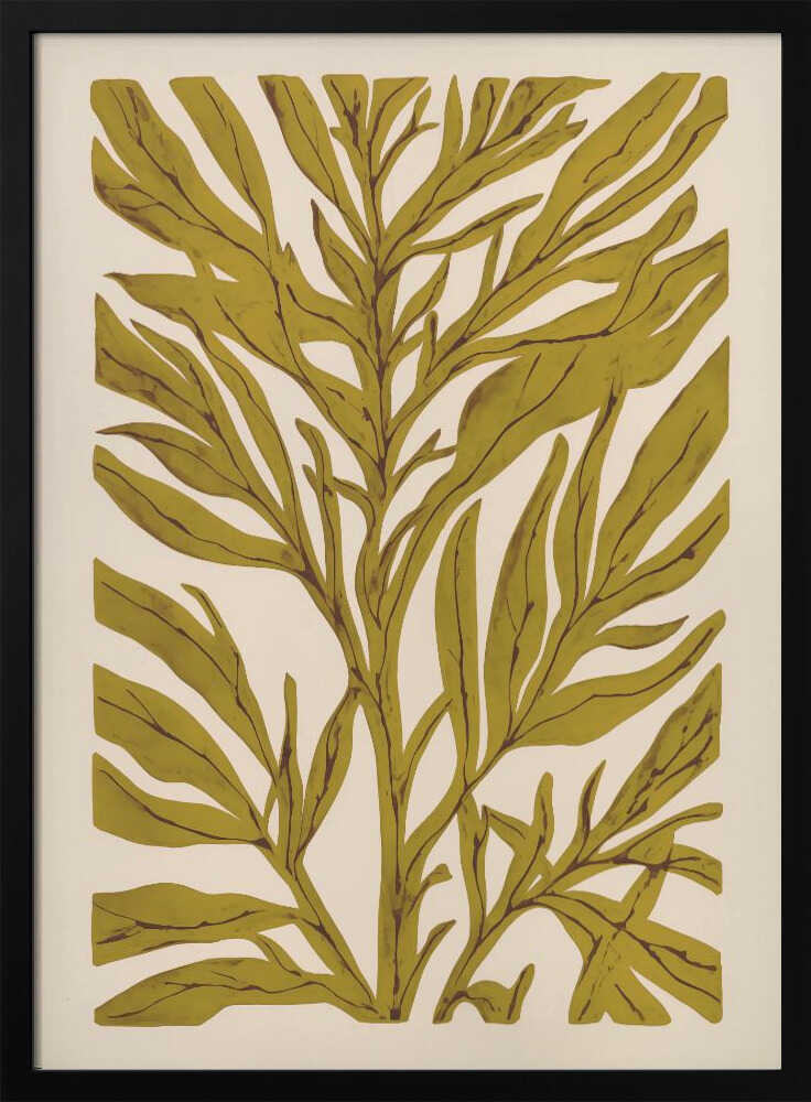 Golden Leaf Silhouette with Tree Branch Poster