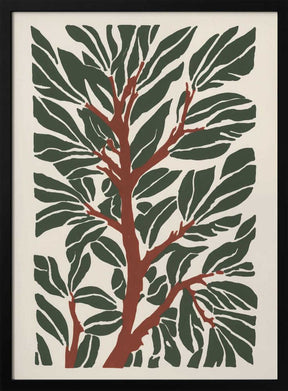 The Tree Branch with Green Leaves Poster