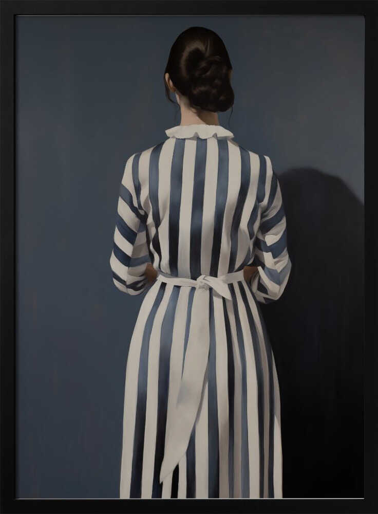 The Girl In Blue and White Striped Dress Poster