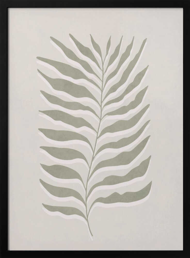 Olive Green Leaf Poster