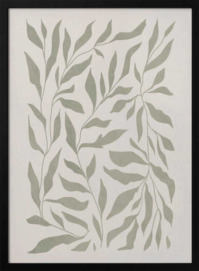 Olive Green Leaves Poster