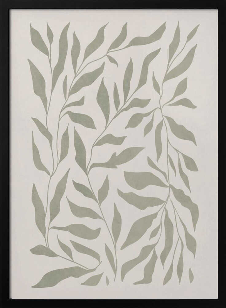 Olive Green Leaves Poster