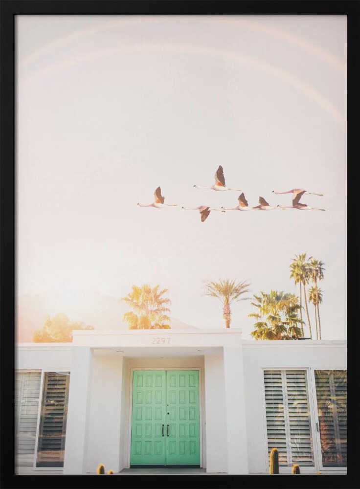 Flamingos In Palm Springs Poster