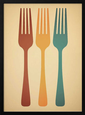 Colorful Fork Trio Poster