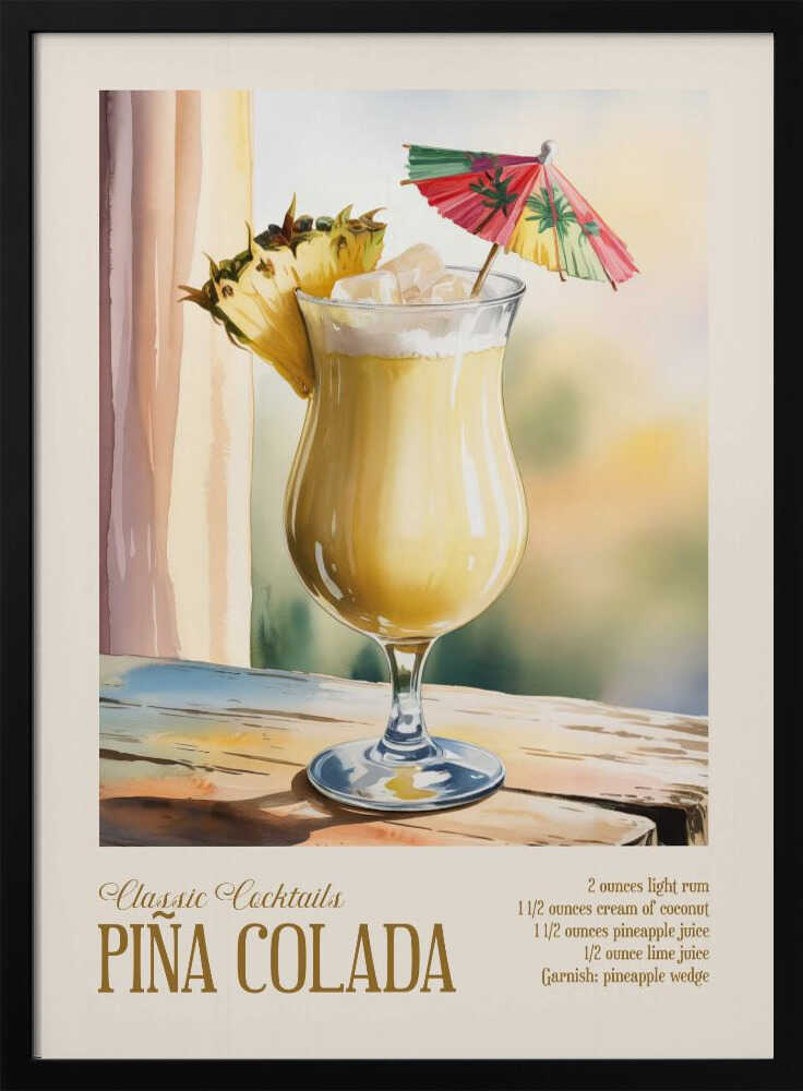 Classic Cocktails - Pina Colada Poster