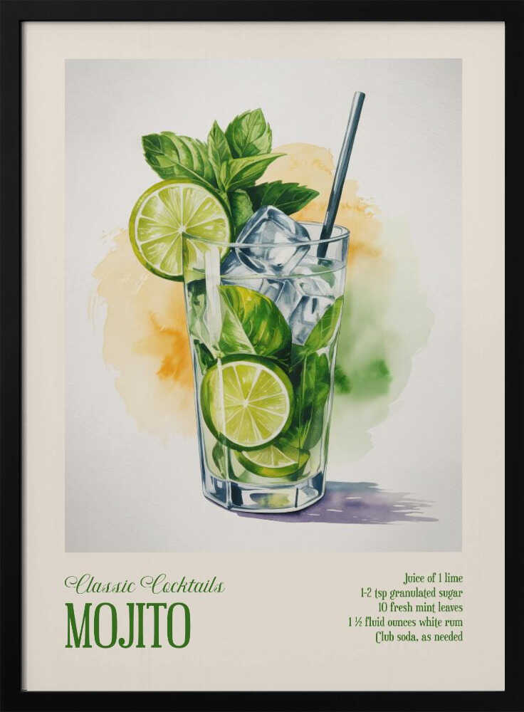Classic Cocktails - Mojito Poster