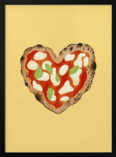 Pizza Heart light yellow Poster
