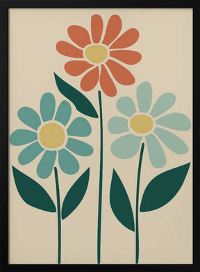 Boho Flowers Series No 6 Poster