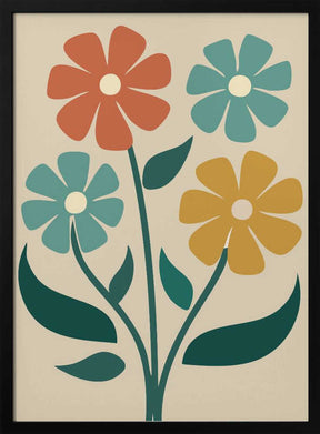 Boho Flowers Series No 4 Poster