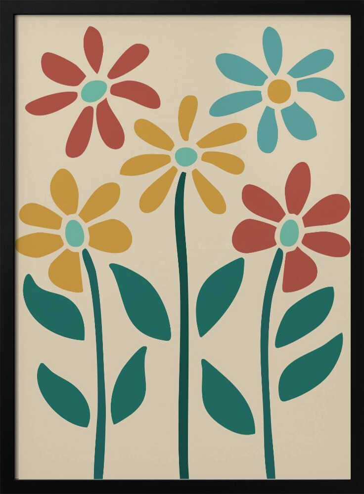 Boho Flowers Series No 3 Poster