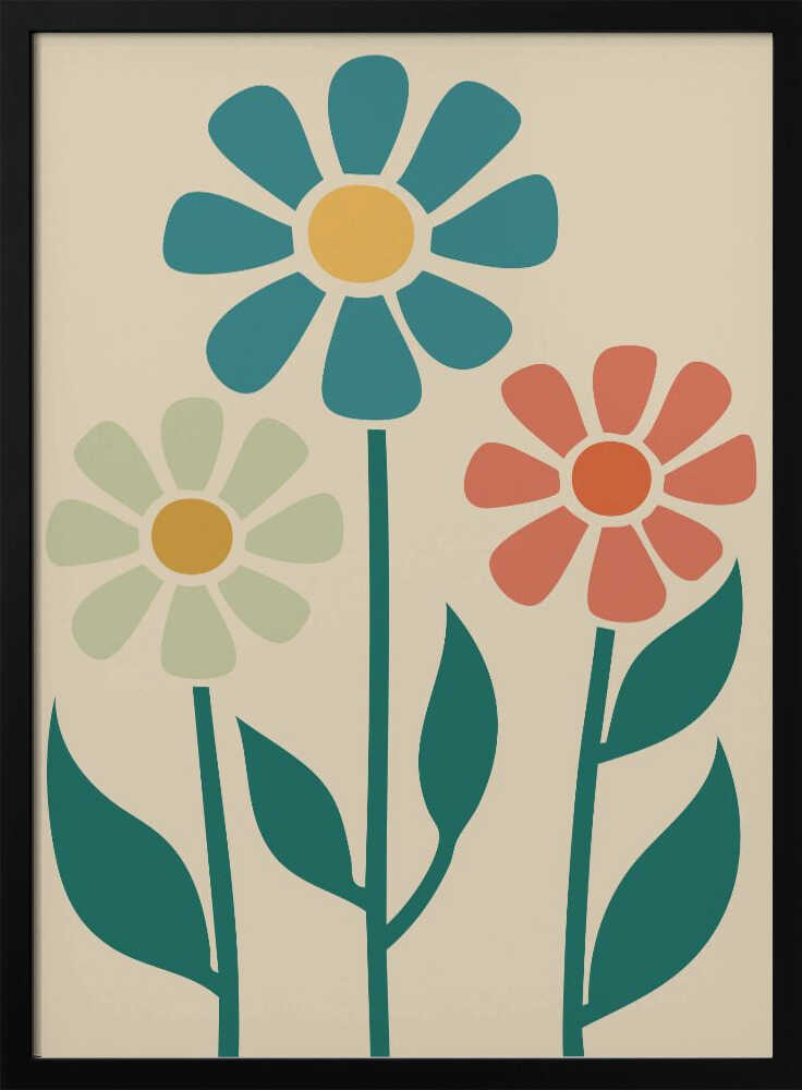 Boho Flowers Series No 1 Poster
