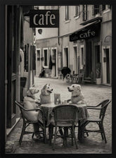 Café Morning Dogs Poster