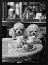 Poodles At the Café Poster