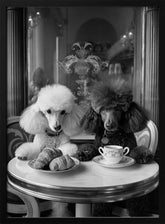 Parisian Poodle Breakfast Poster