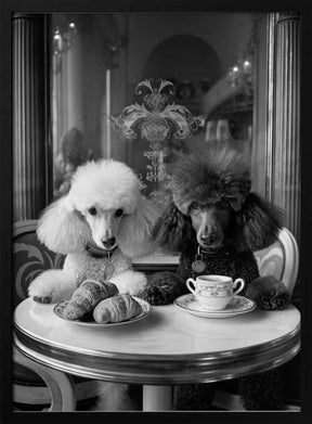 Parisian Poodle Breakfast Poster