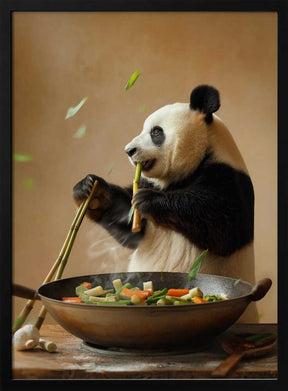 Panda Stir Fry Chef Poster