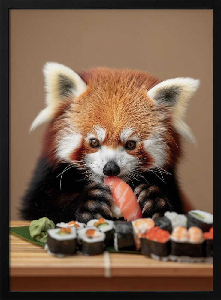 Sushi Red Panda Delight Poster