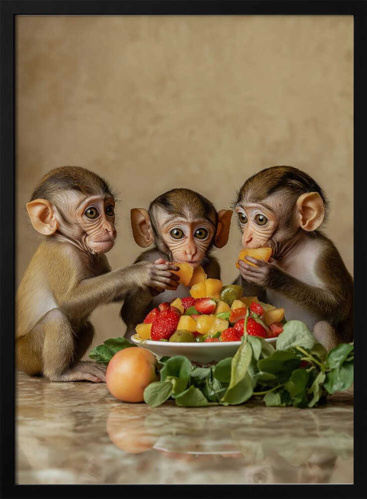 Little Monkey Feast Poster