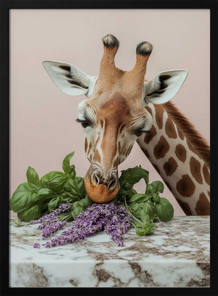 Giraffe’s Herbal Delight Poster