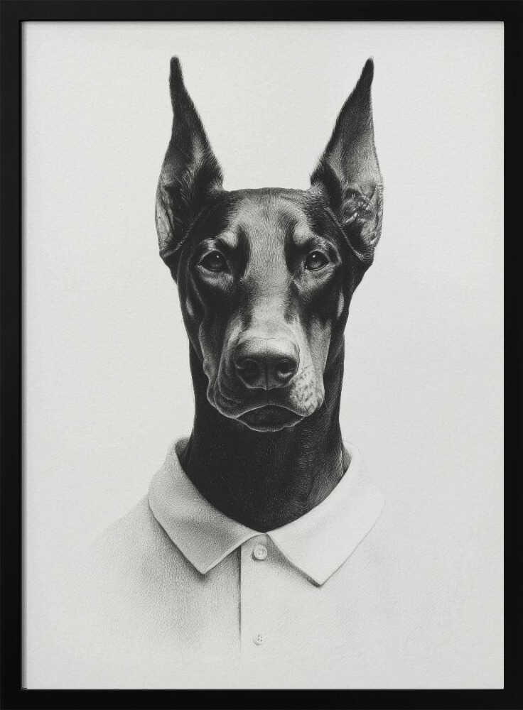 Doberman In Polo Shirt Poster