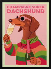 A3 Champagne Super Dachshund 01.png Poster