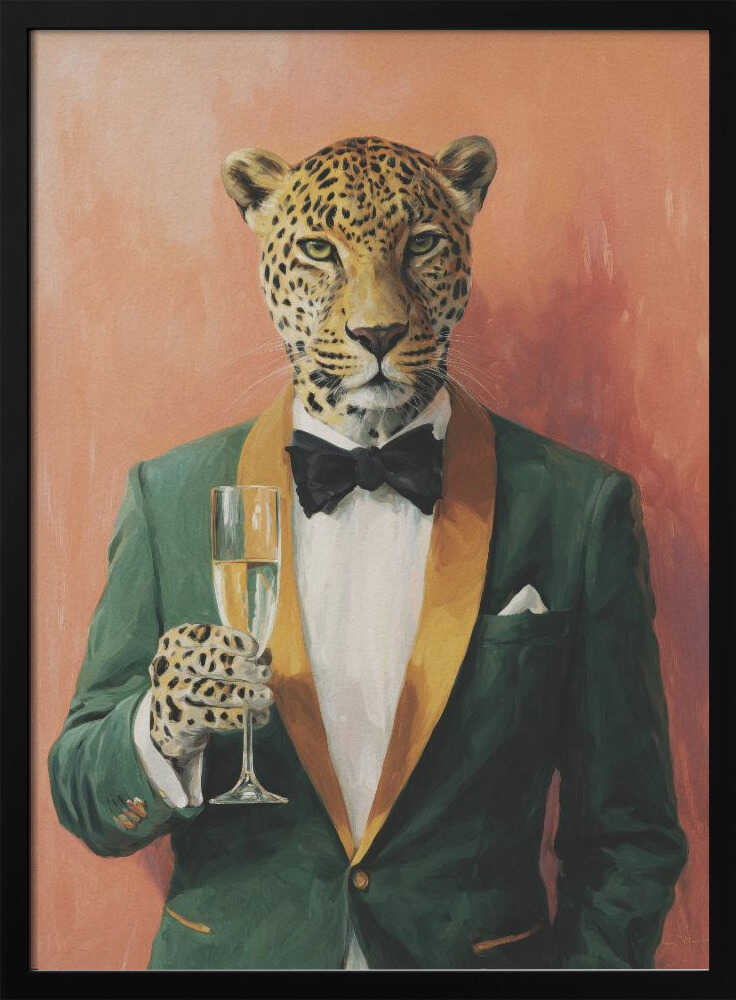 Leopard In Green Tuxedo Poster